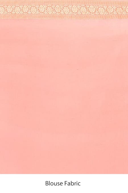 Shop Naaritva India Peach Handloom Floral Geometric Pattern Banarasi Saree With Running Blouse Online at Aza Fashions Shop_Naaritva India_Peach Handloom Floral Geometric Pattern Banarasi Saree With Running Blouse _Online_at_Aza_Fashions