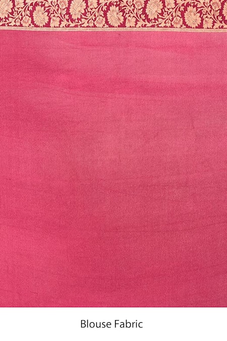 Shop_Naaritva India_Green Handloom Cotton Handwoven Floral Banarasi Saree With Running Blouse _Online_at_Aza_Fashions