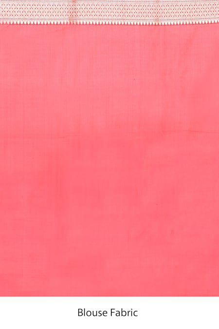 Naaritva India_Red Kota Doria Floral Handwoven Banarasi Saree With Running Blouse _Online_at_Aza_Fashions