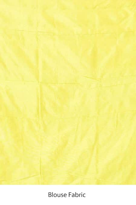 Shop_Naaritva India_Yellow Silk, Kota Doria Embroidery Handwoven Banarasi Saree With Running Blouse _Online_at_Aza_Fashions