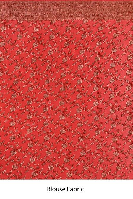 Shop_Naaritva India_Black Crepe Embroidery Contrast Floral Butti Banarasi Saree With Running Blouse _Online_at_Aza_Fashions