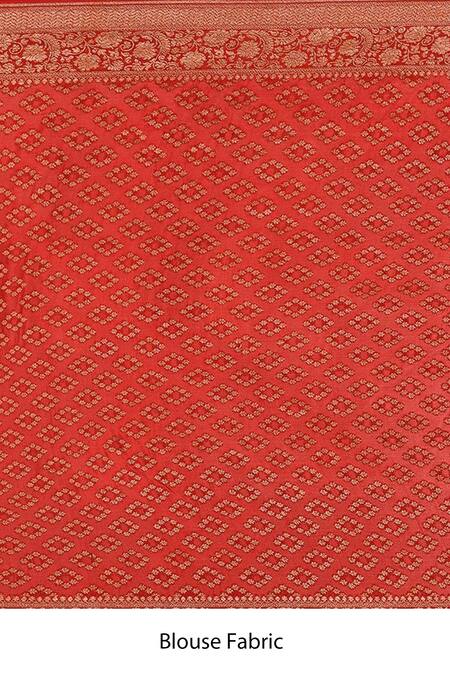 Shop_Naaritva India_Blue Crepe Zari, Embroidery Flower Veil Hem Banarasi Saree With Running Blouse _Online_at_Aza_Fashions