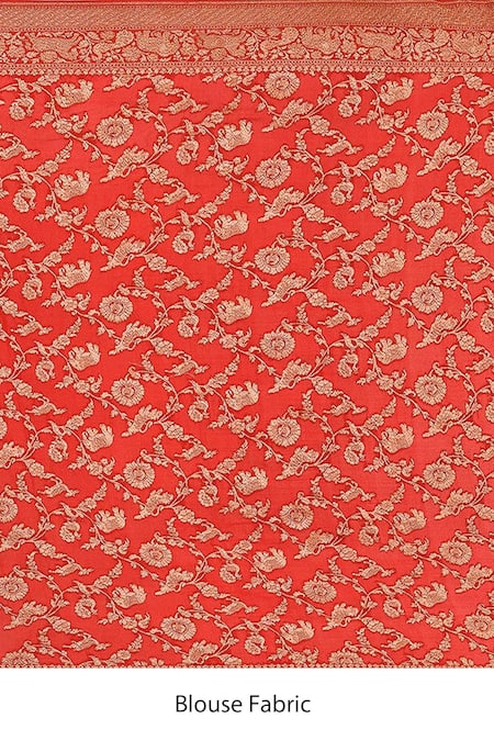 Shop Naaritva India Cream Crepe Zari Animal Butti Banarasi Saree With Running Blouse Online at Aza Fashions Shop_Naaritva India_Cream Crepe Zari Animal Butti Banarasi Saree With Running Blouse _Online_at_Aza_Fashions