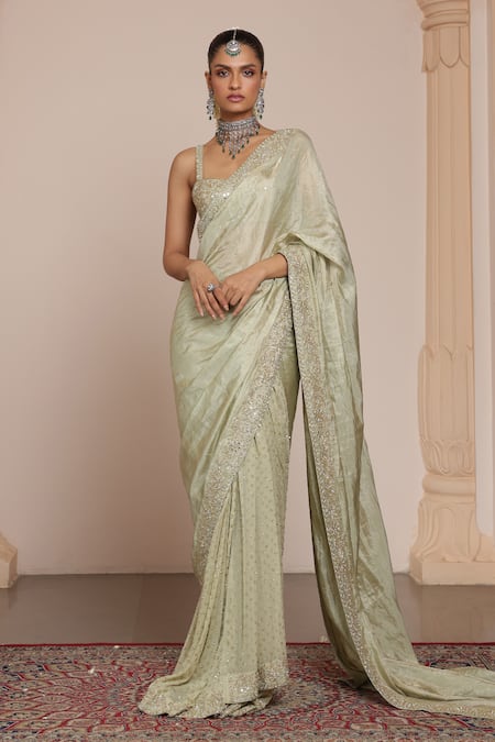 Arpita Mehta Phool Border Embroidered Half Saree With Blouse 