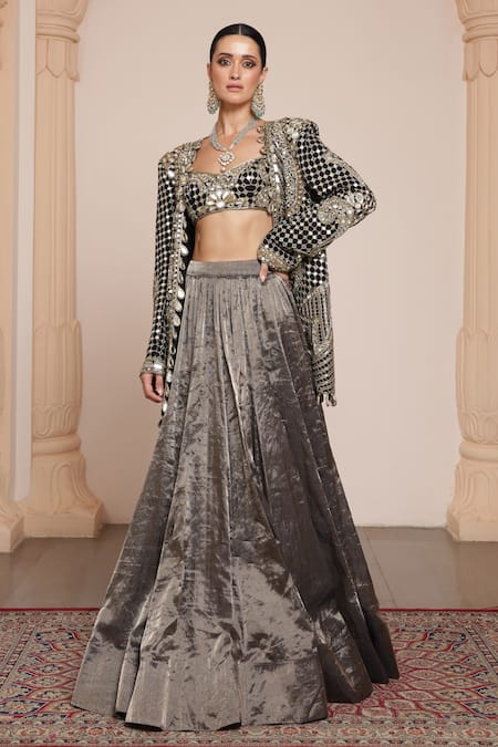 Arpita Mehta Paisley Embroidered Jacket With Lehenga Set 