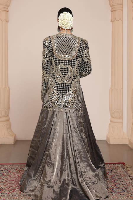 Arpita Mehta Paisley Embroidered Jacket With Lehenga Set 