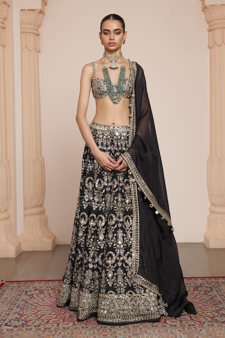 Arpita Mehta Floral Embroidered Bridal Lehenga Set 