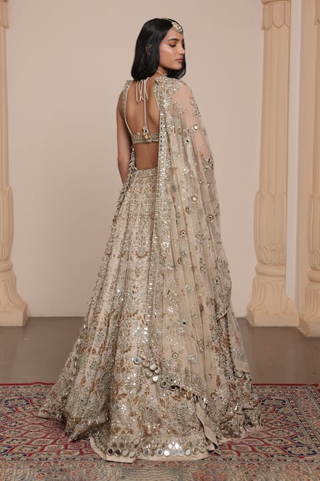 Arpita Mehta Leaf Embroidered Bridal Lehenga Set 