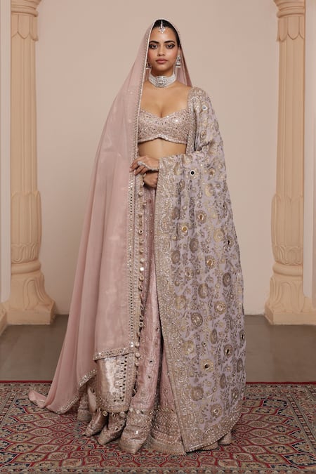 Arpita Mehta Mirror Stripe Pattern Bridal Lehenga Set 