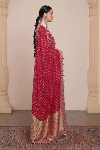 Buy Arpita Mehta Pink Georgette, Silk, Dupion Sequins, Mirrors, Zari Round Embellished Kurta Set Online at Aza Fashions Buy_Arpita Mehta_Pink Georgette, Silk, Dupion Sequins, Mirrors, Zari Round Embellished Kurta Set _Online_at_Aza_Fashions