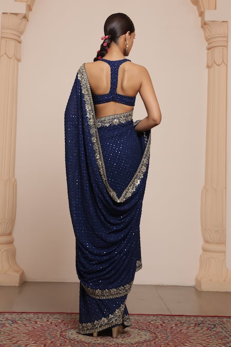 Arpita Mehta Tonal Sequin Embellished Saree With Blouse 