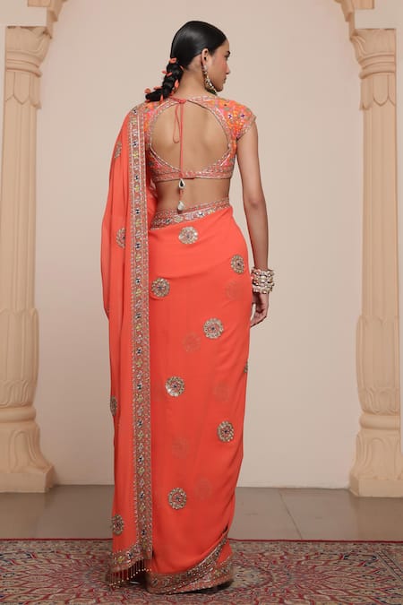 Arpita Mehta Floral Mandala Embroidered Saree With Blouse 