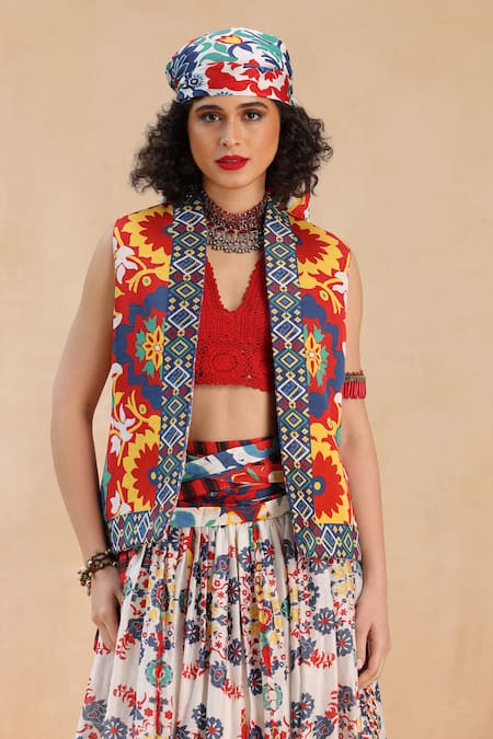 Payal Jain Jannah Floral Print Vest 