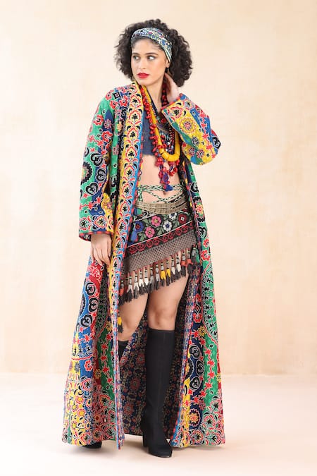 Payal Jain Eiman Floral Patchwork Embroidered Jacket 