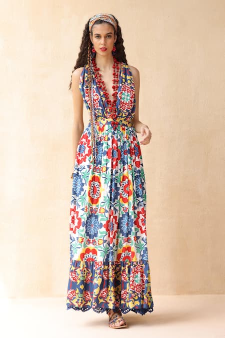 Payal Jain Omaira Botanical Print Dress 