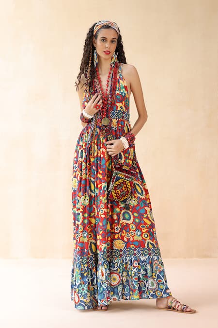 Payal Jain Rabia Tropical Print Dress 