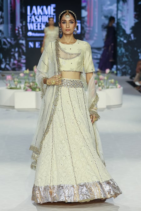 Payal Singhal Khadija Chikankari Embroidered Mukaish Lehenga Set 