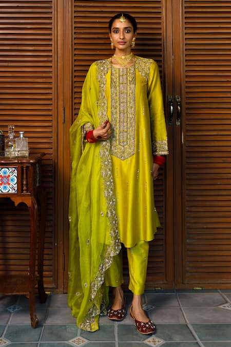 Payal Singhal Ruksaan Mukaish Embroidered A-Line Kurta Set 