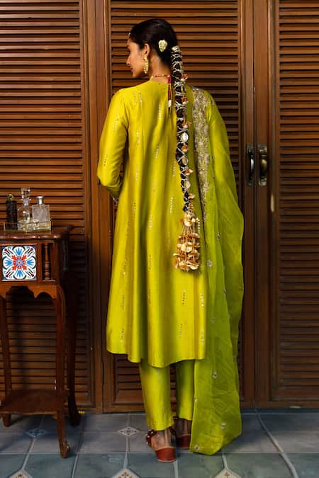 Payal Singhal Ruksaan Mukaish Embroidered A-Line Kurta Set 
