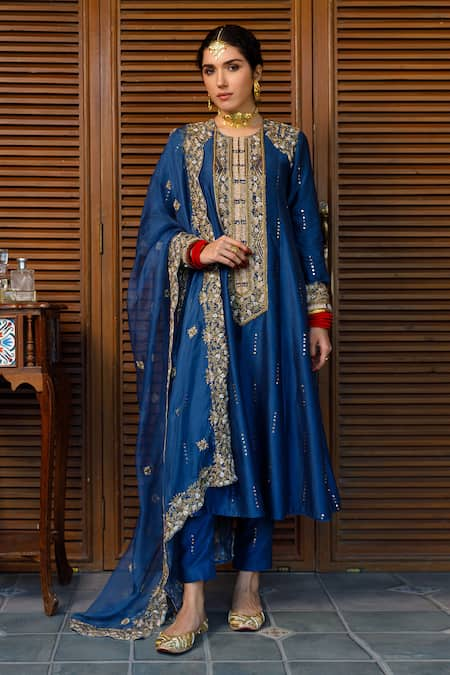 Payal Singhal Ruksaan Embroidered A-Line Kurta Set 