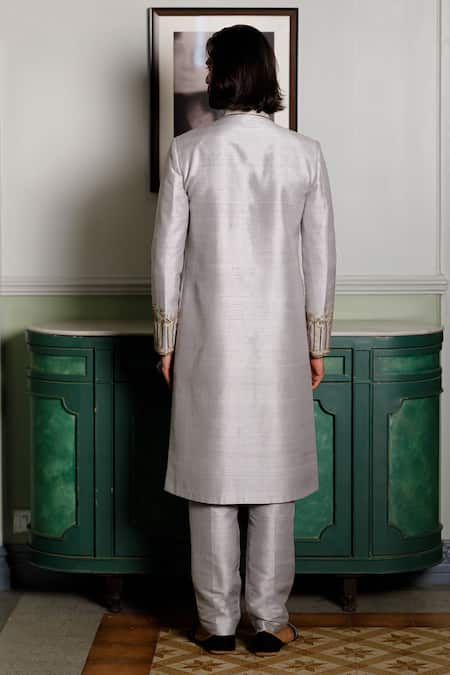 PS Men By Payal Singhal Geometric Foliage Embroidered Sherwani With Pant 