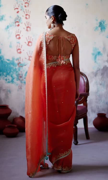 Deep Thee Zari Embroidered Saree With Blouse 