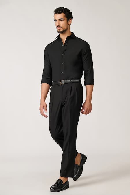 S&N by Shantnu Nikhil Plain Collared Shirt 