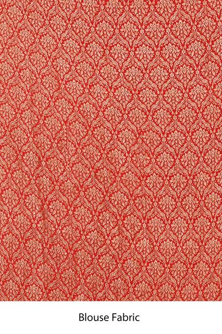 Shop_Naaritva India_Blue Handloom Cotton Ditsy Phool Booti Woven Banarasi Saree With Running Blouse _Online_at_Aza_Fashions