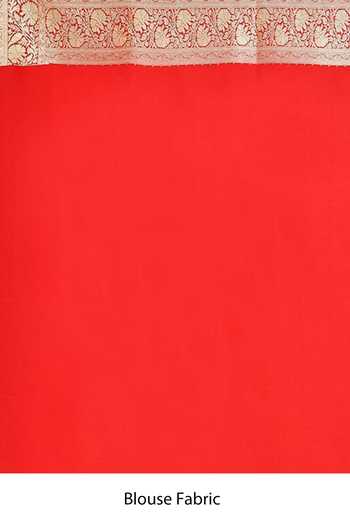 Shop Naaritva Banaras Red Silk Zari Blossom Garden Woven Banarasi Saree With Running Blouse Online at Aza Fashions Shop_Naaritva Banaras_Red Silk Zari Blossom Garden Woven Banarasi Saree With Running Blouse _Online_at_Aza_Fashions