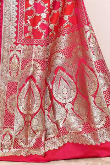 Buy Naaritva Banaras Red Silk Zari Bloom Garden Woven Banarasi Saree With Running Blouse Online at Aza Fashions Buy_Naaritva Banaras_Red Silk Zari Bloom Garden Woven Banarasi Saree With Running Blouse _Online_at_Aza_Fashions