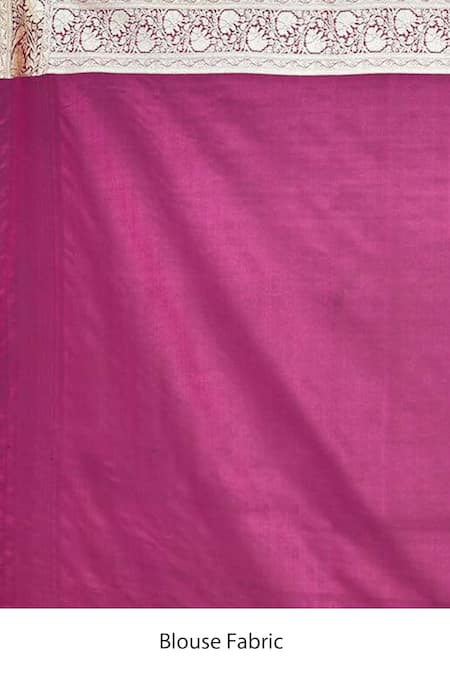 Shop_Naaritva India_Wine Silk Phoolista Bloom Booti Woven Banarasi Saree With Running Blouse _Online_at_Aza_Fashions