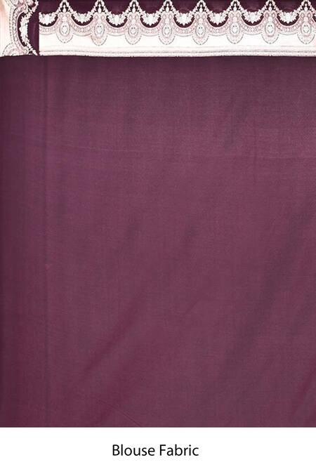 Shop_Naaritva India_Wine Silk Embroidery Clover Bloom Booti Woven Banarasi Saree With Running Blouse _Online_at_Aza_Fashions