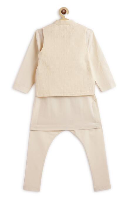 Buy Tiber Taber Cream Cotton Self Design Woven Bundi Kurta Set Online at Aza Fashions Buy_Tiber Taber_Cream Cotton Self Design Woven Bundi Kurta Set _Online_at_Aza_Fashions