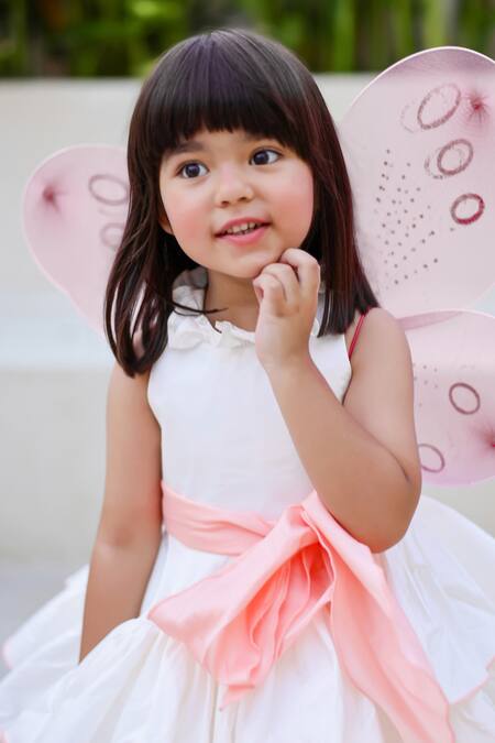 Janyas Closet White Taffeta Silk Tiered Detailed Dress Online at Aza Fashions Janyas Closet_White Taffeta Silk Tiered Detailed Dress_Online_at_Aza_Fashions