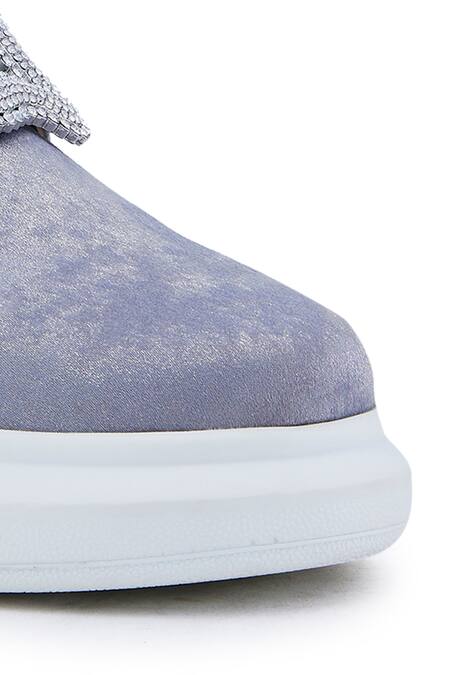 Anaar Silver Haveli 24 Embellished Buckle Sneakers at Aza Fashions Anaar_Silver Haveli 24 Embellished Buckle Sneakers _at_Aza_Fashions