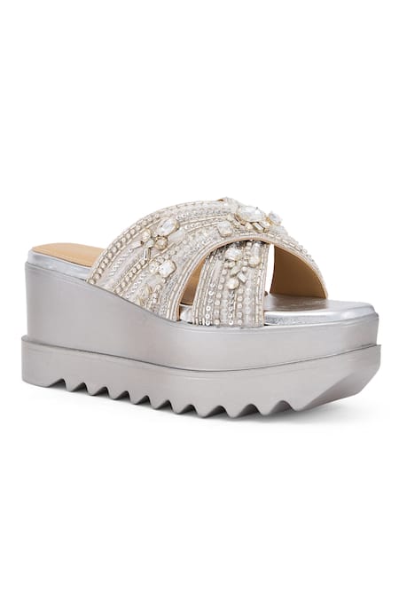 Anaar Reign Supreme Jewel Embellished Wedge Sandals 