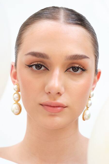 Shop_Anaash_Gold Plated Beads Embellished Drops_Online_at_Aza_Fashions