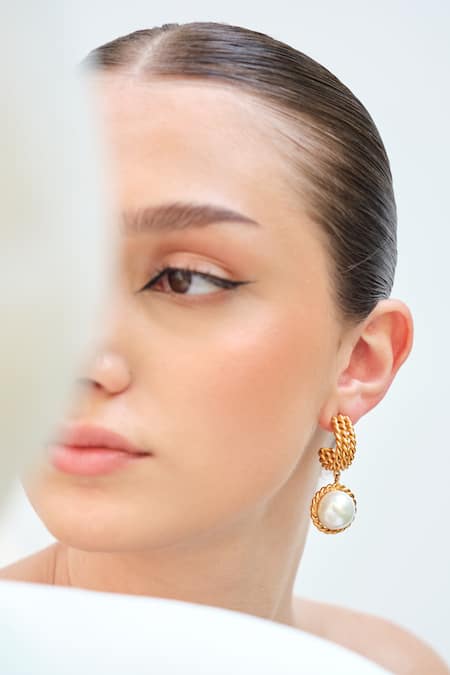 Shop_Anaash_Gold Plated Beads Embellished Drops _Online_at_Aza_Fashions