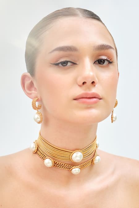 Buy_Anaash_Gold Plated Beads Embellished Drops 