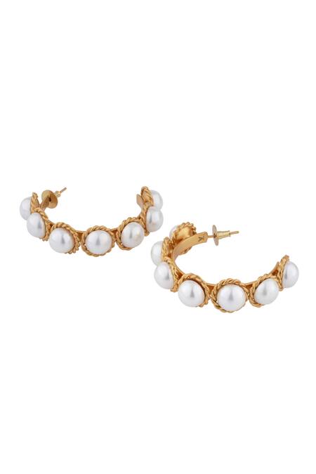 Buy_Anaash_Gold Plated Beads Embellished Hoops