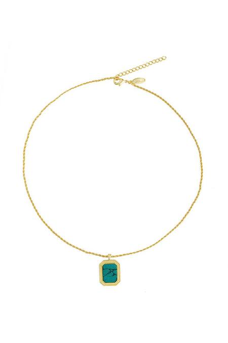 ZARIIN_Blue Soul Soothe Stone Embellished Pendant Necklace _at_Aza_Fashions