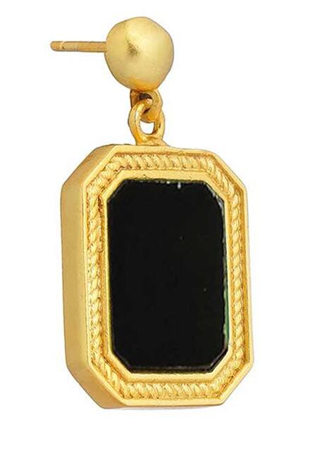 ZARIIN_Black Stones Revitalise Onyx Earrings _Online_at_Aza_Fashions