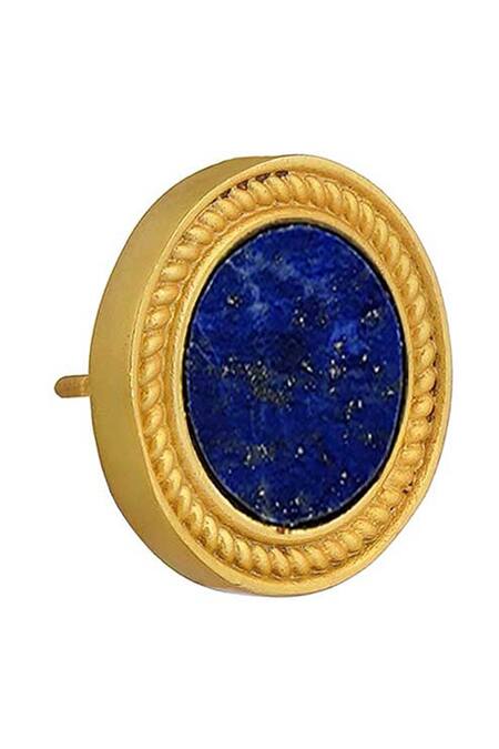 Shop_ZARIIN_Blue Lace Tranquil Life Lapis Lazuli Stud Earrings_Online_at_Aza_Fashions