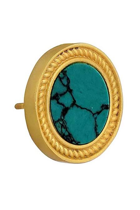Zariin Blue Tranquil Life Turquoise Stud Earrings at Aza Fashions Zariin_Blue Tranquil Life Turquoise Stud Earrings _at_Aza_Fashions