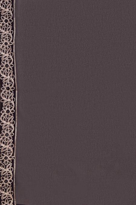 Shop_Aham-Vayam_Purple Georgette, Silk Zari, Mirrors, Beads, Embroidery Meer Floral Kurta Set 