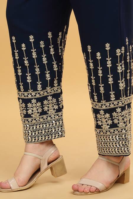 Aham-Vayam_Green Georgette, Silk Sequins, Zari, Embroidery Khoobsurat Stripe Kurta Set _Online_at_Aza_Fashions