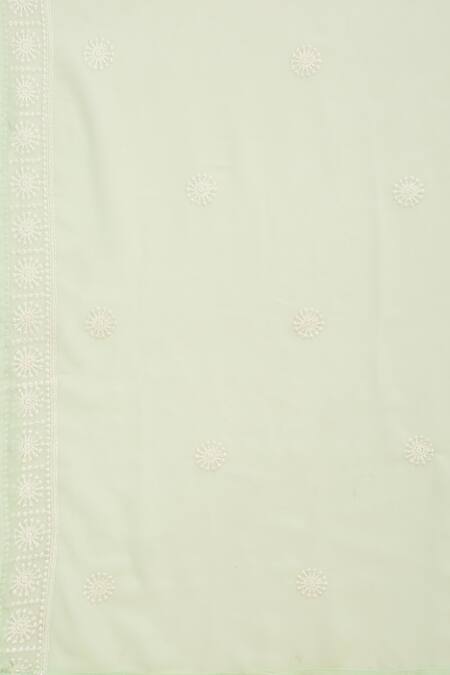 Buy_Aham-Vayam_Green Georgette, Silk Embroidery, Mirrors Round Neck Suhana Kurta Sharara Set