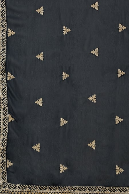 Buy_Aham-Vayam_Green Georgette, Silk Embroidery, Zari, Saloni Checkered Kurta Lehenga Set 