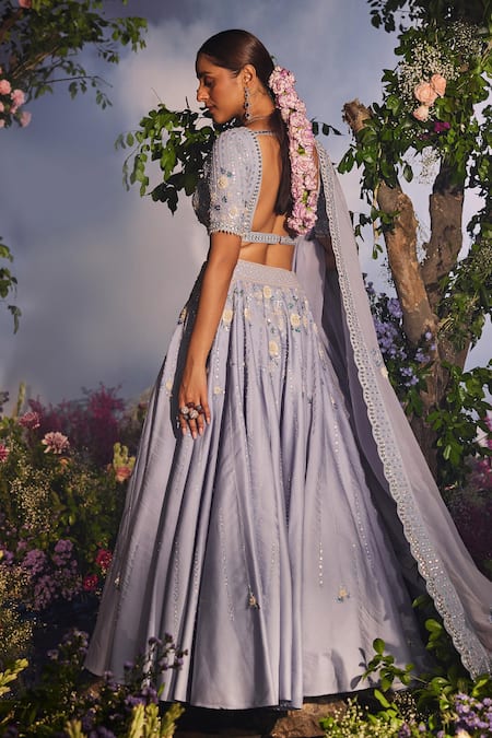 Miku Kumar Mina Floral Embroidered Lehenga Set 