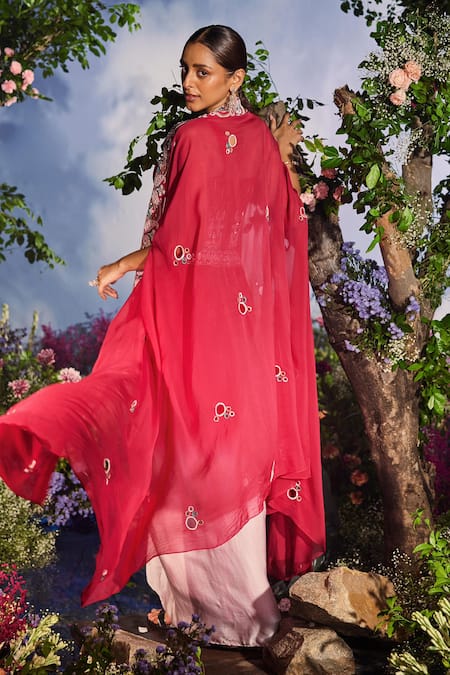 Miku Kumar Devina Ombre Dhoti Skirt Dori Embroidered Cape Set 